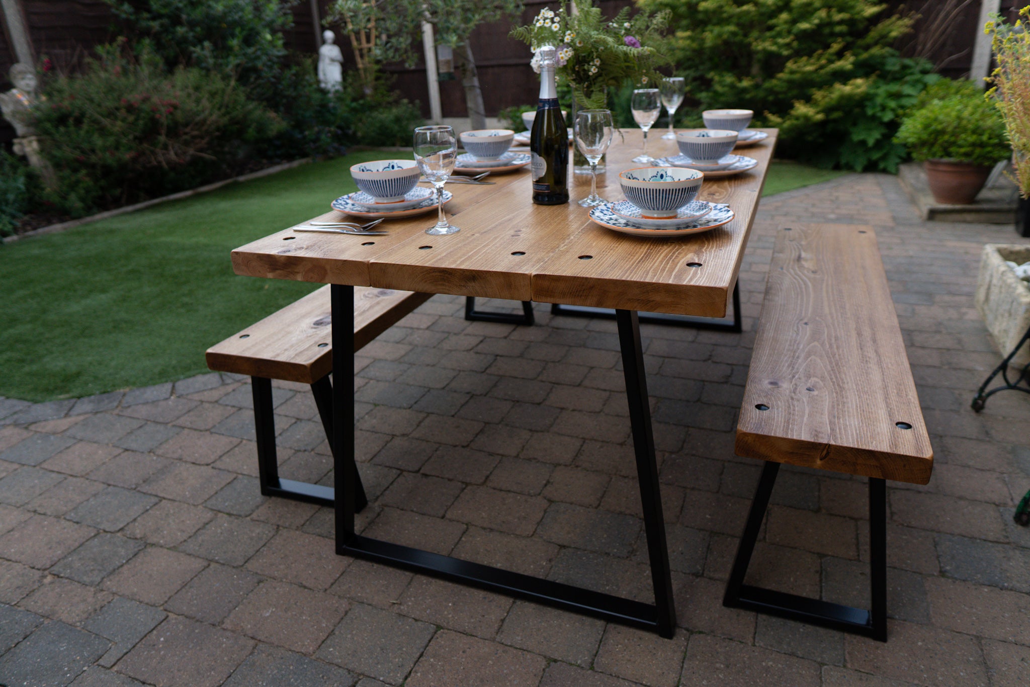 Industrial outdoor online dining table