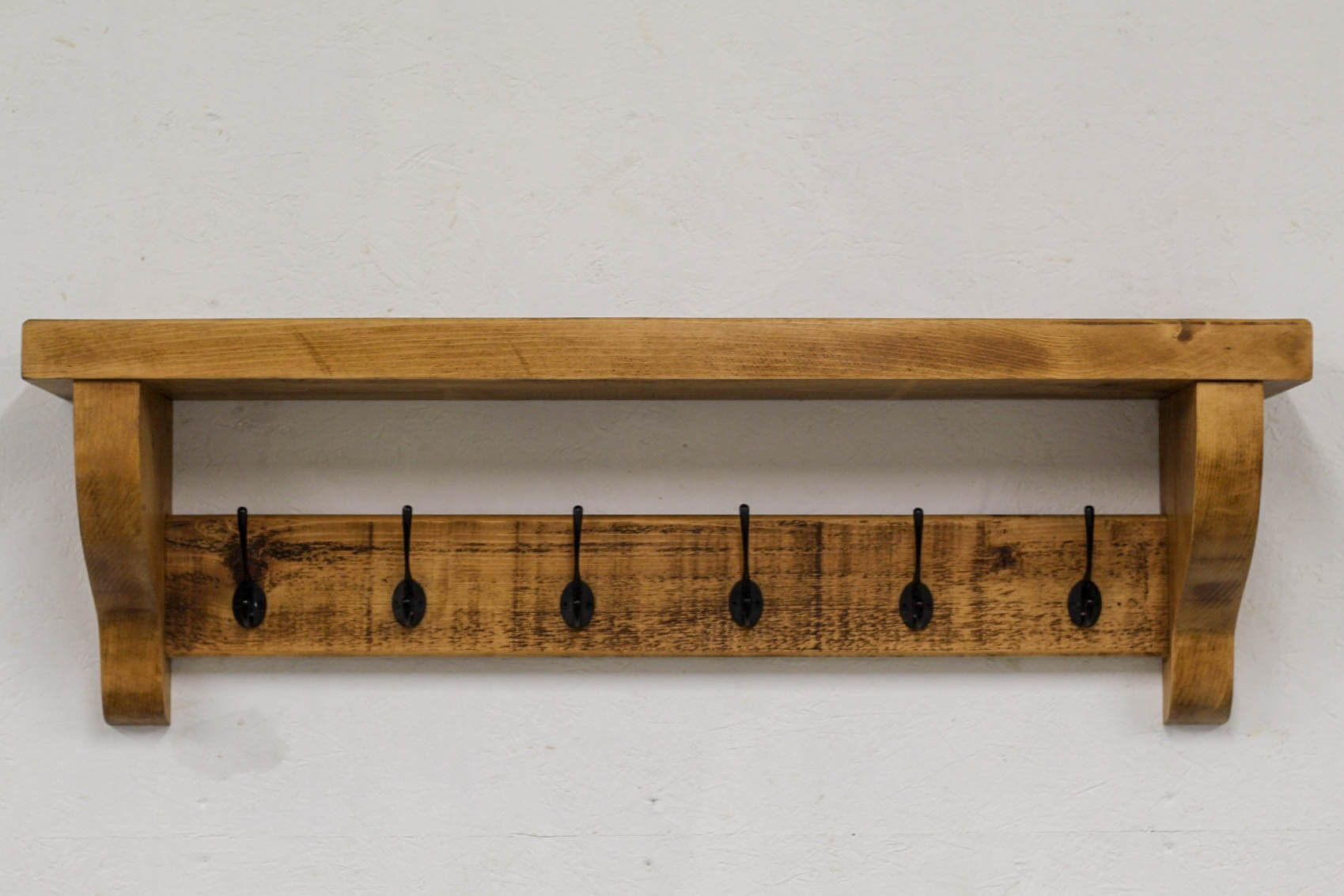 Wooden Industrial Rustic Coat Rack with Shelf – Industrial Evolution